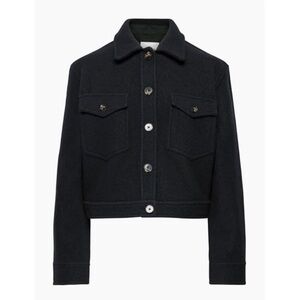 Aritzia Wilfred Free Black Cropped Wool Shirt Jacket